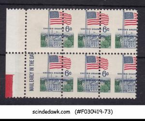 UNITED STATES USA - 1968 6c SCOTT#1338 BLK OF 6 - MNH ERROR MISPERF