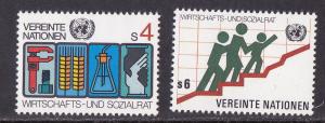 U.N. - Vienna # 15-16, ECOSOC, Mint NH, 1/2 Cat.