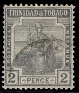 TRINIDAD & TOBAGO GV SG209, 2d grey, FINE USED.