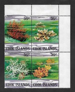 SE)1980 COOK ISLANDS CORALES SERIES, B/4 MNH