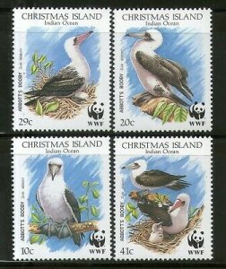 Christmas Islands 1990 WWF Abbott's Booby Birds Wildlife Animal Sc 270-3 MNH #98