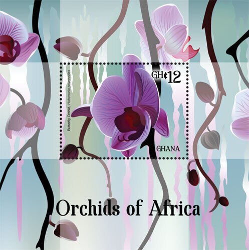 Ghana 2014 - Butterfly Orchids of Africa - Souvenir stamp - Scott #2783 - MNH