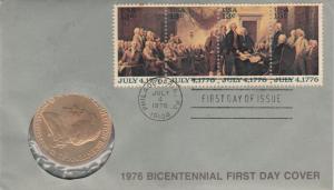 US 1976 Bicentennial First Day Cover With Jefferson Coin  (A1204L)