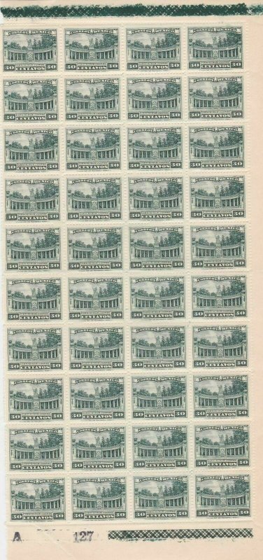 Mexico 1923 30 Centavos Mint Never Hinged Part Stamps Sheet Ref 28244