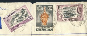 NIGERIA to ENGLAND 1958 Registered Air Mail Cover ABA to LONDON