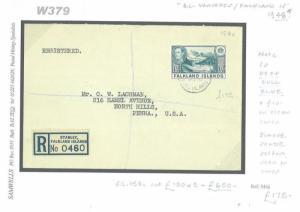 DBW379 1948	FALKLANDS B.C. Varieties 1sh. Deep Dull Blue/USA