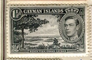 CAYMAN ISLANDS; 1938 early GVI Pictorial fine Mint hinged 1.5d. value