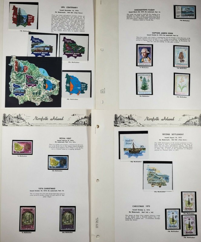 Norfolk Islands Stamp Collection All Safety Mounted In Faux Leather Binder 47-83