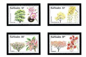 Barbados 822-25 MNH 1992 Flowering Trees