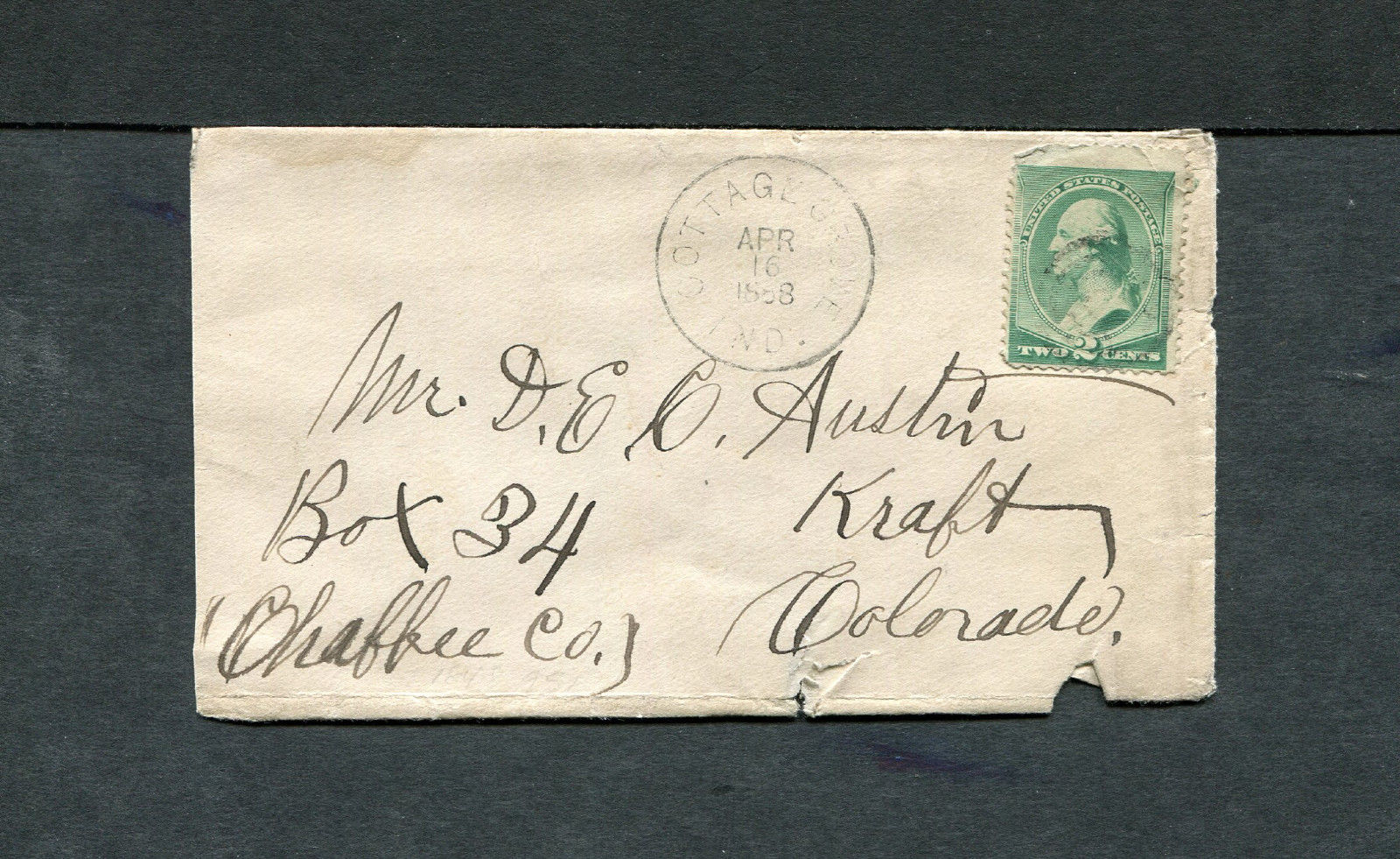 Postal History Cottage Grove In 1888 Black Target Cancel Cover