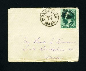 # 147 on cover from Worcester, Massachusetts to Leeds, MA dated 12-16-1870's