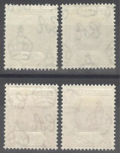 Mauritius 1942 2c-12c PERF 15 x 14 SG 252a-257a Sc 211a-216a MLH Cat £156($206)