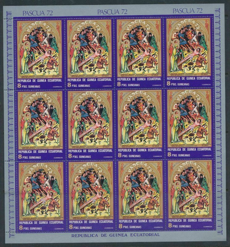 Guinea Ecuatorial 1972 PASCUA Religion Art MNH x 7 Sheets (84 Stamps) GU15