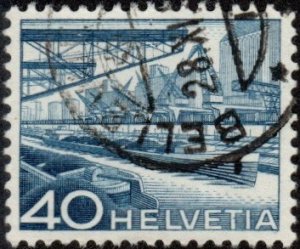 Switzerland 336 - Used - 40c Harbor of the Rhine (1949) (2)