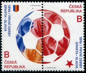 2021 Czech Republic Soccer Derby w/ Slovakia PR (Scott 3863) MNH