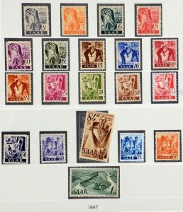 GERMANY / SAAR Saarland 1947 1st Definitive set, Complete 20v, MH