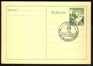 GERMANY USED IN AUSTRIA 1939 6+4pf Sc AB126 on Card w DAY OF THE GERMAN POLICE