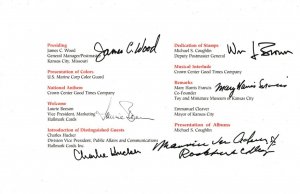 Signed USPS FDC Ceremony Program #2711-14 (2719a) Christmas Toys Blk/4 1992