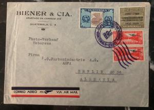 1938 Guatemala Commercial Airmail Cover To I G Farbenindustrie Berlin Germany