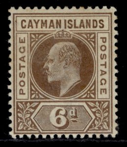 CAYMAN ISLANDS EDVII SG6, 6d brown, M MINT. Cat £35. 