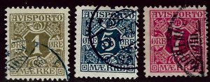 Denmark SC P1-P3 Used F-VF SCV$17.50...Very Collectible!