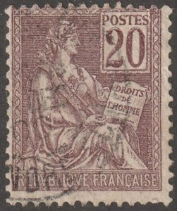 France, stamp, scott#118,  used, hinged, 20, Rights of man,