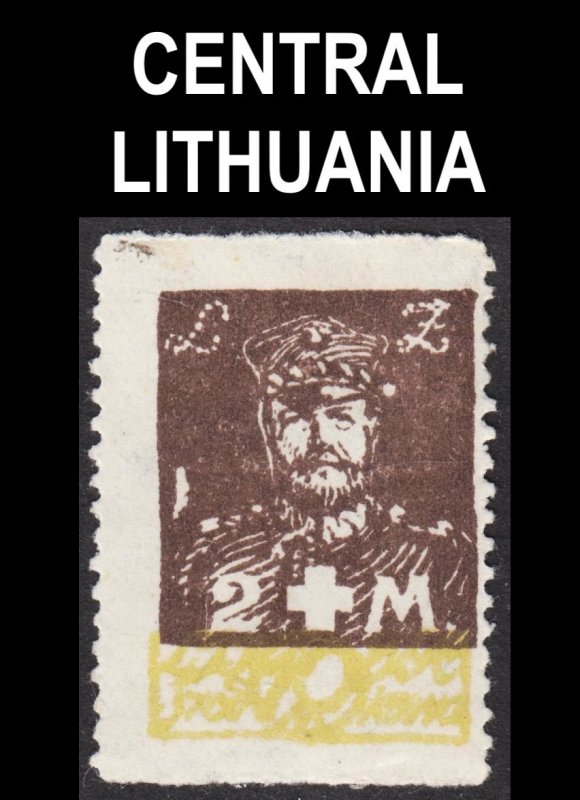 Central Lithuania Scott B19 IMPERFORATED AT TOP & BOTTOM ERROR Fine mint HR.