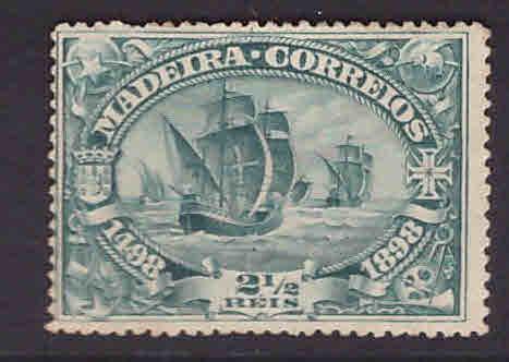 PORTUGAL MADEIRA Scott 37 MH* 1898 Vasco da Gama ship stamp