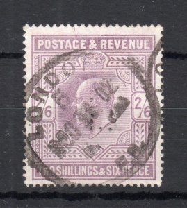EDWARD VII 2/6 USED WITH 'L' PERFIN