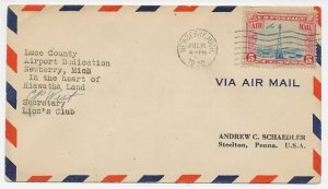 Cover / Postmark USA 1930 Lions Club - Luce County - Airport Dedication Newberry