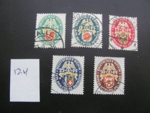 Germany 1929 USED SC B28-32 SET XF 190 EUROS (124)