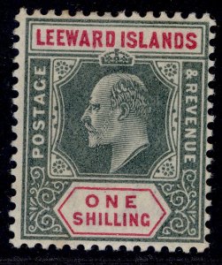 LEEWARD ISLANDS EDVII SG26, 1s green & carmine, LH MINT. Cat £12.