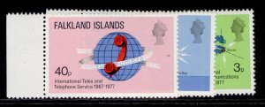 FALKLAND ISLANDS QEII SG328-330, 1977 telecomminications set, NH MINT.