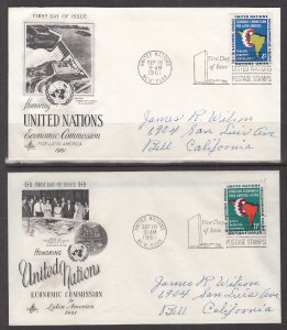 UN New York 93-94 Artcraft Set of 2 Pen FDCs