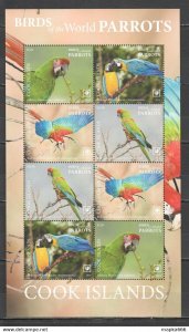 2019 !!! Sale Cook Islands Birds Parrots #2269-73 Michel 190 Euro Kb ** Nw0410