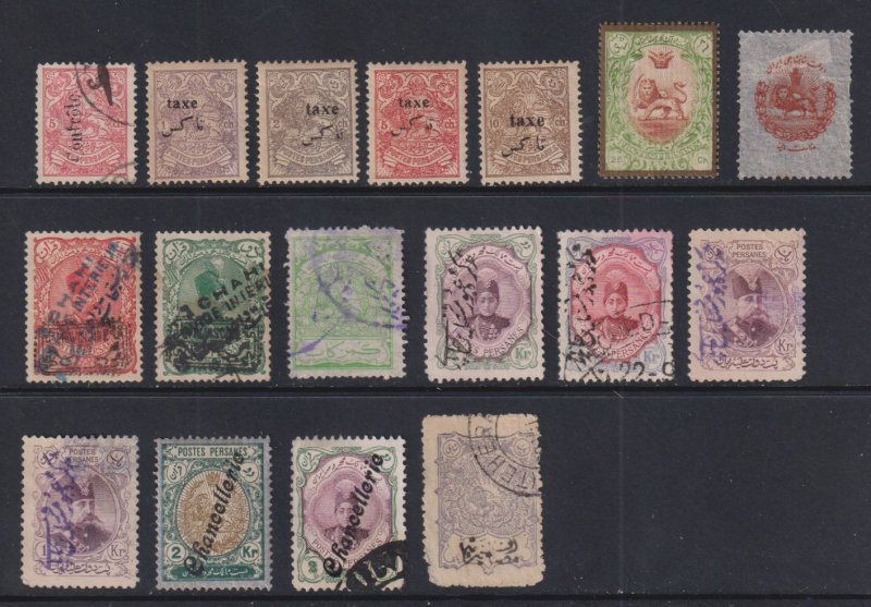 Iran - 17 stamps - Unusual overprints ?