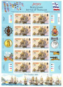 JERSEY 2005 Battle of Trafalgar Sheets; Scott 1190-94; MNH