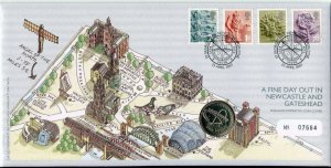 2007 Royal Mint Newcastle and Gateshead £1 coin and stamp cover