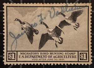 US Stamps-SC# RW3 - Duck Stamp - Used- CV $100.00