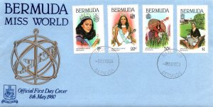 BERMUDA - MISS WORLD PAGEANT SET OF 4 CACHETED FIRST DAY COVER 1980