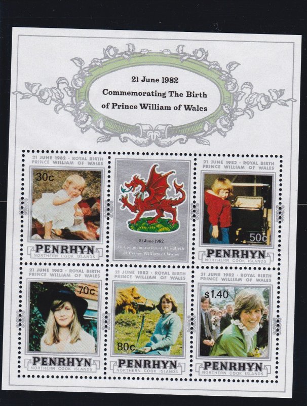 Penrhyn # 204c, Birth of Prince William, NH, 1/2 Cat.