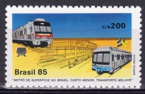Brazil 1985 METROPOLITAN RAILWAYS Stamp Perforated Mint (NH)