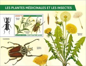 Central Africa - 2023 Medical Plants & Insects - Stamp Souvenir Sheet CA230303b