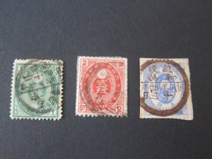 Japan 1883 Sc 72-4 (Postmark) set FU