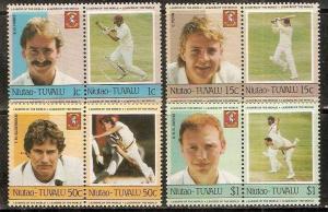 Tuvalu - Niutao 1985 Famous Cricket Player Sport 8v MNH # 3377