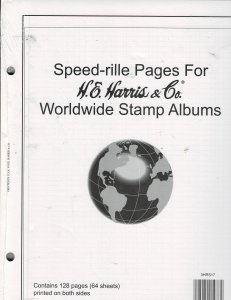 Pkg. of 64 H.E. Harris Speed-rille Two-Sided Pages For Worldwide