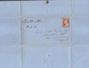 **US 19th Cent Rare Turned Cover SC# 11, Hallsboro, Va + Ballsville, VA, DPO's