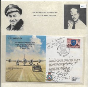 1982 Jersey, GB Royal Air Force Comm Cover signed by Gen Thomas Hayes (54370)