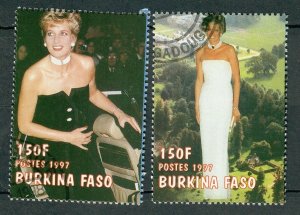 Burkina Faso (Upper Volta) #1090Ad-e Princess Diana used singles