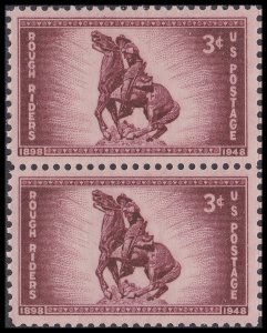 US 973 Rough Riders 3c vert pair MNH 1948